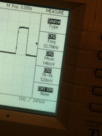 oscilloscope reading of 32K TCXO